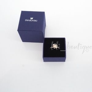 NIB New Swarovski 5482704 Olive Ring Round Golden Crystals Gold Plated Size 58